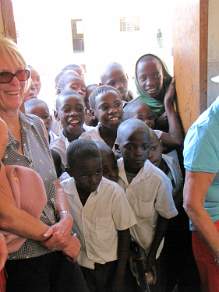 Visting the local school at Rundu