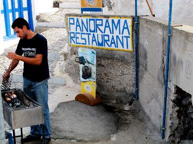 Lunch in Potamos Thirassia Santorini Greece