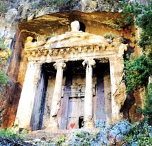 Ancient Rock Tombe in Fethiye Turkey