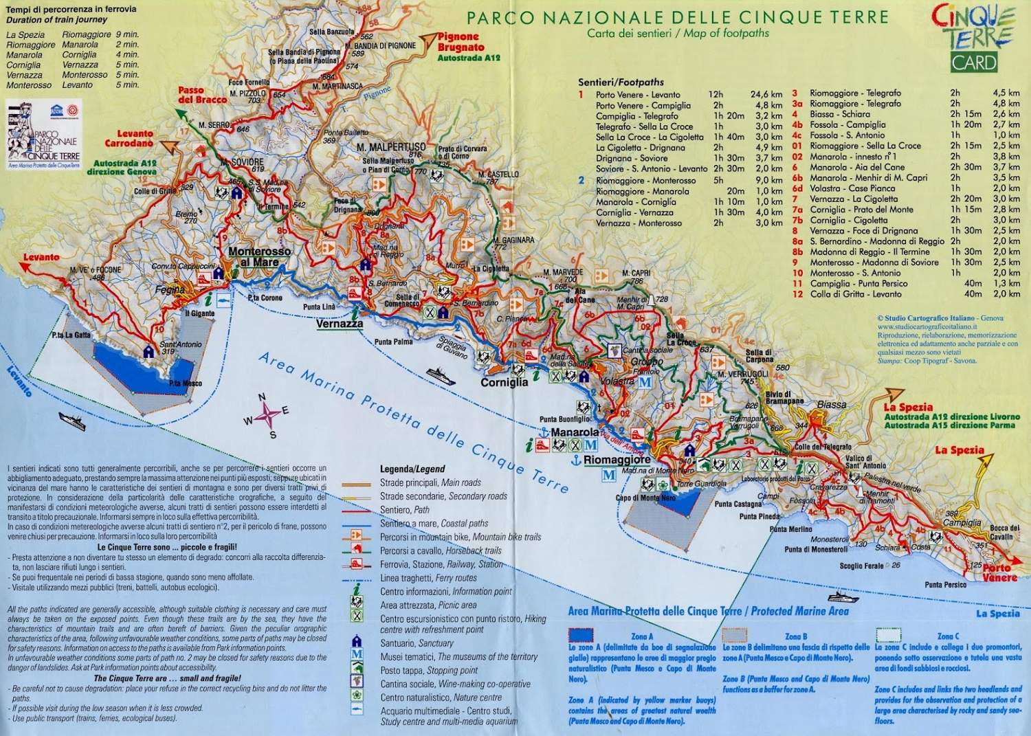 Walking Map Cinque Terre 