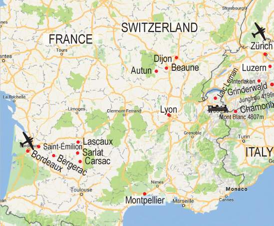 Walking Map France Swiss Alps 