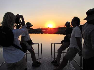 Sunset on the Kwando River next to the Okavanga Delta