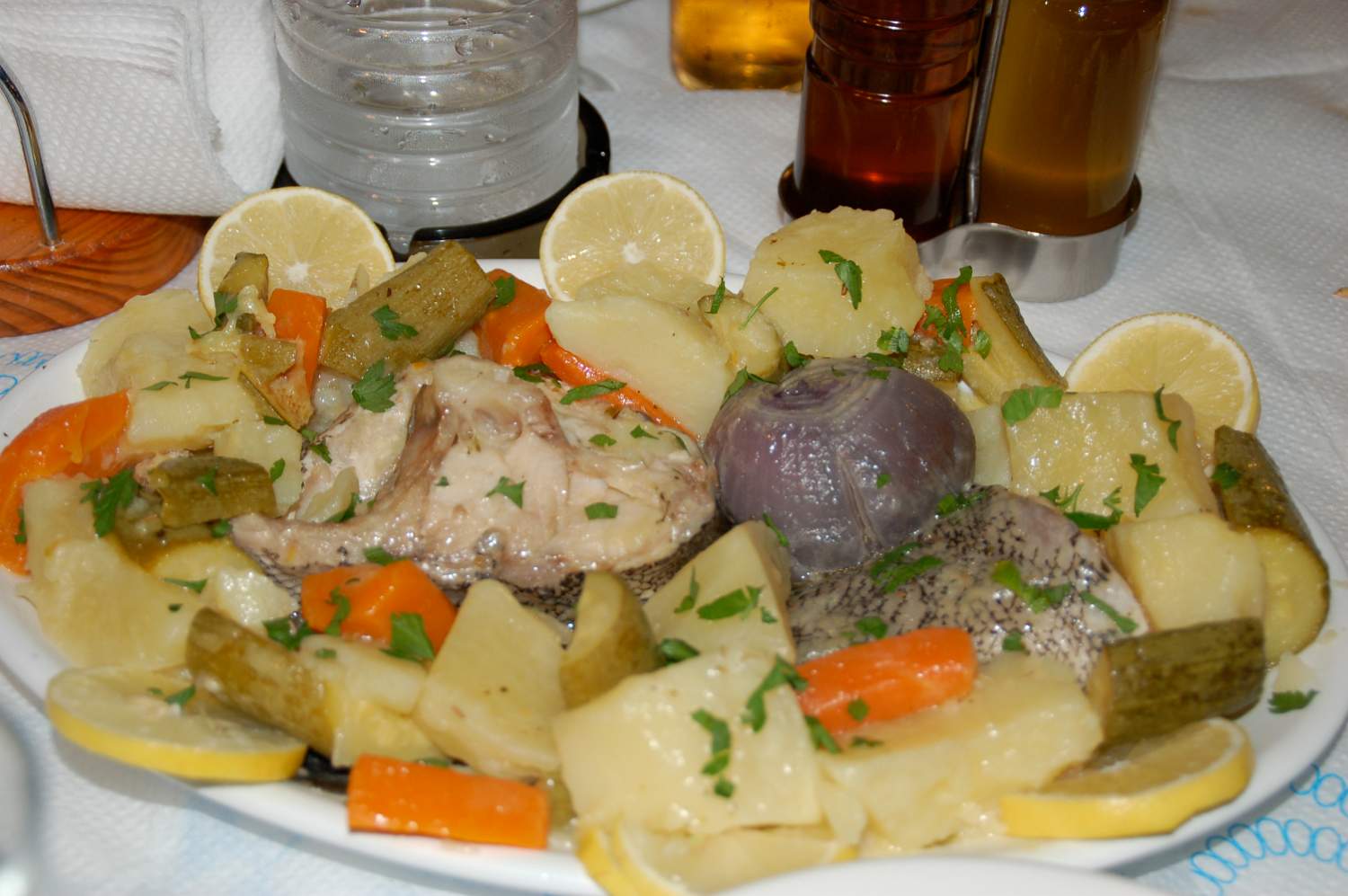 The famous fish soup of Loutro Crete Greece.JPG