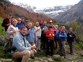 Celebratory drink on the last days walk Discover the Pyrenees