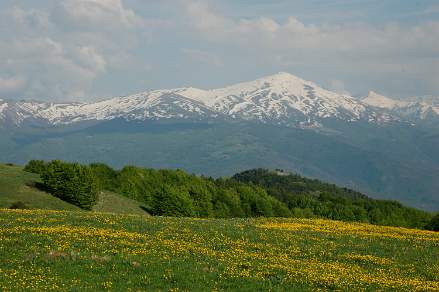 Mountain ridge in the Sibillini National Park Italy