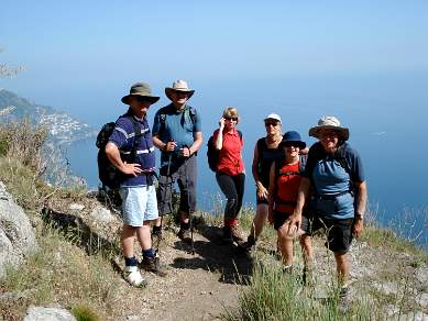 Walking from Santa Maria to Positano Amalfi Coast Italy