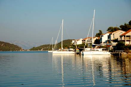 Sailing boats in Pomena Mljet island Croatia