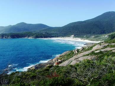 View towards Norman Bay on the Explore Wilsons Promontory Walk