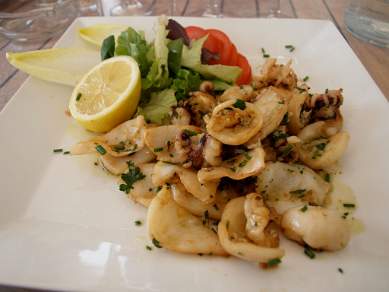 Cooking octopus Lazio Italy