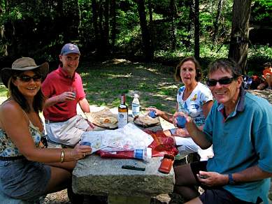 Gourmet Travellers enjoying a picnic lunch