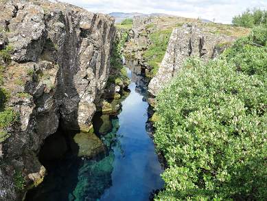 Thingvellir national park Iceland plate boundary