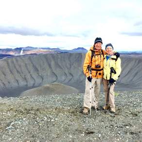 Walking the caldera of the Hverfjall Iceland