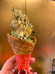 Famous gold coated mattcha ice creams