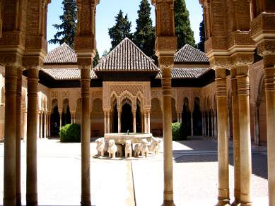 Fountain of the Lions Alhambra Palace Granada Andalusia Spain