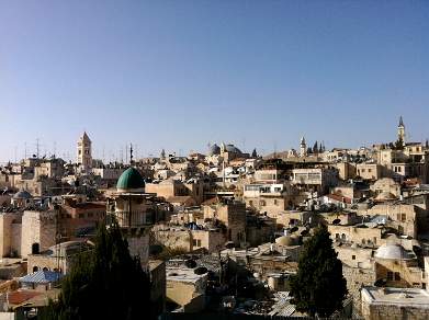Jerusalem from the roof top of our hotel