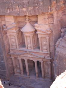 Long way down to the Al Khazneh Treasury Petra Jordan
