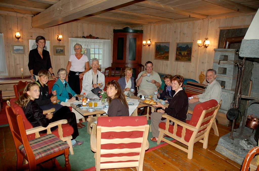 Afternoon tea in Peer Gynts Hut with guests.jpg