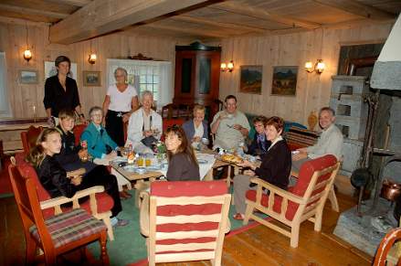 Afternoon tea in Peer Gynts Hut with guests
