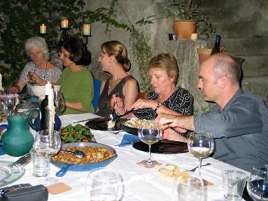 Dinner in our courtyard Provence France