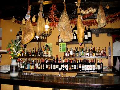 An inviting bar in Pamplona Spain