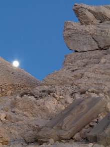 Full moon rising at Mount Nemrut Dagi Turkey