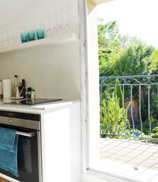 kitchen terrace forcalquier apartment