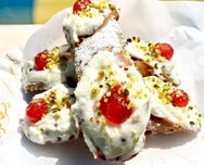 Eating Cannoli in Sicily Italy