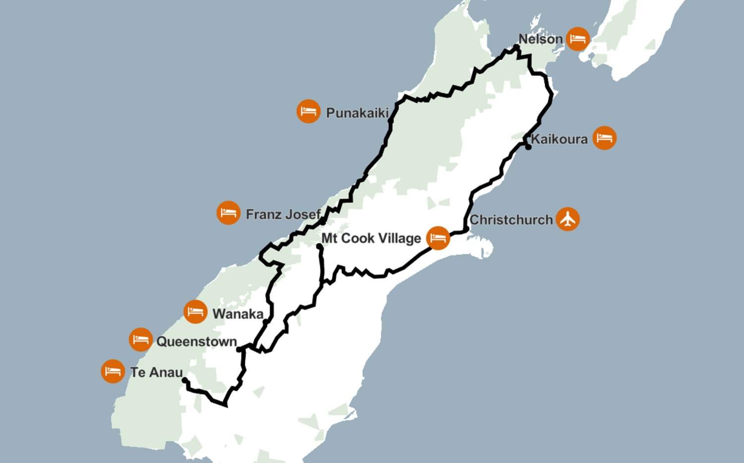 Walking Map New Zealand 