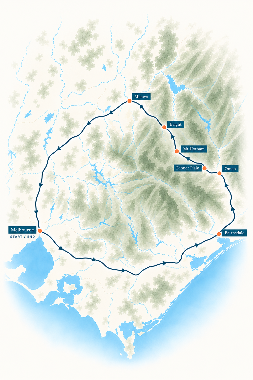 Victorian High Country Guided Route Map